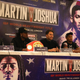 Charles Johnson and Anthony Joshua promote their upcoming bout; image via Getty